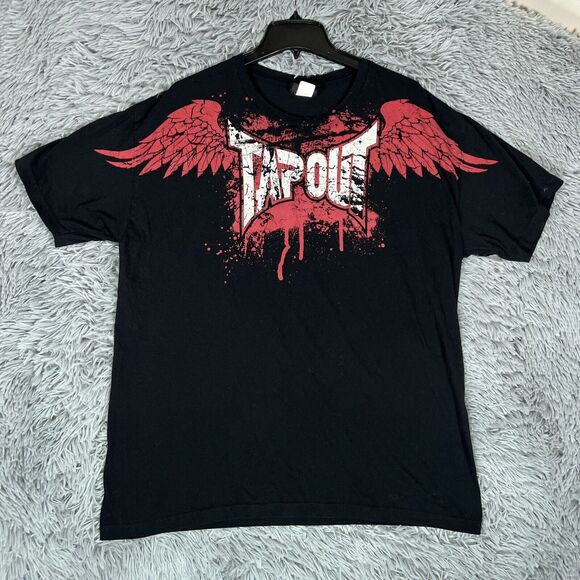 Vintage Tapout Shirt Extra Large Black Red Center Graphic Wings Pullover Mens - Picture 2 of 12